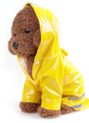 Желтый дождевик для собаки RESTEQ, размер XL. Непромокаемый до...