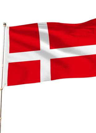 Флаг Дании 150х90 см. Флаг Королевство Дания полиэстер RESTEQ....