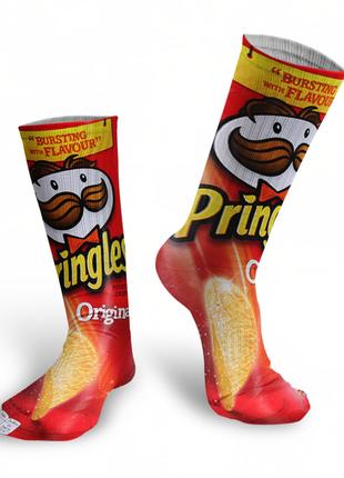 Чоловічі шкарпетки з принтом чіпсів Прінглс. Pringles Socks. Ш...
