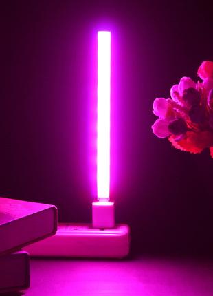 Светодиодный USB светильник розового цвета. LED светильник роз...