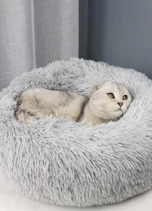 Мягкая лежанка кровать для собак и кошек RESTEQ 60 см. Лежак д...