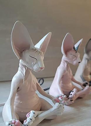 Коллекционные фигурки кота сфинкса, медитирующего йога 13x11x10cm