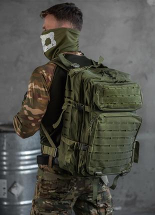 Камуфляжный военный штурмовой рюкзак олива 45л , модульный так...