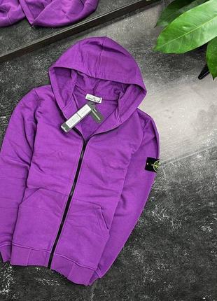 Stone island zip hoodie violet