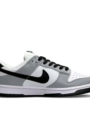 Nike SB Dunk Low білі з сірим та чорним