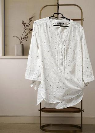 Рубашка-блуза laura ashley белая в мелкий горошек