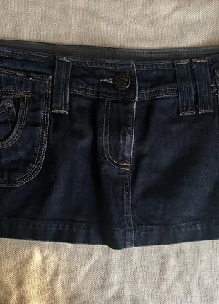 Спідниця джинсова на низькій посадці міні-юбка y2k панк альт гран