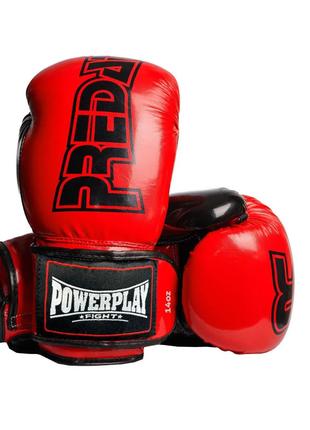 Перчатки боксерские PowerPlay PP 3017, Red Carbon 16 унций