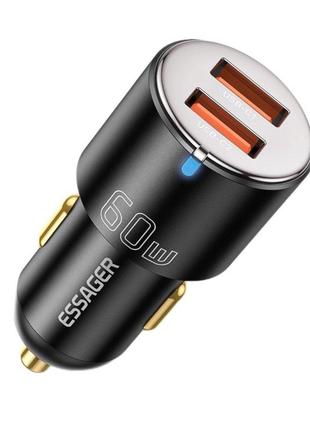 Автомобільний зарядний пристрій Essager City Dual USB-A Car Ch...