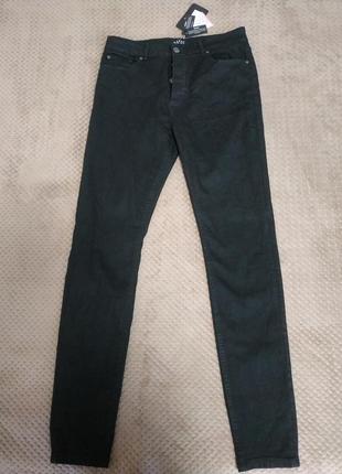 Приталенные мужские джинсы стрейч черного цвета, xl