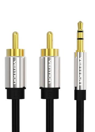 Кабель Vention 3.5mm Male to 2RCA Male Audio Cable 1.5M Black ...