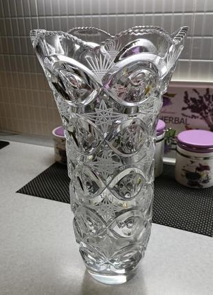 Большая хрустальная ваза 35 см