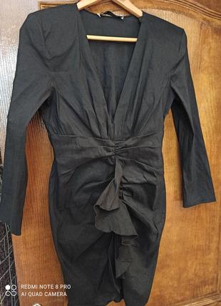 Zara стильна оригинальна сукня льон, стрейч р. м, 44-48, пог 48см