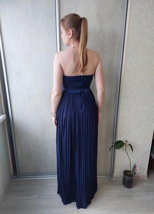 Длинное платье на фотосессию темно синего цвета