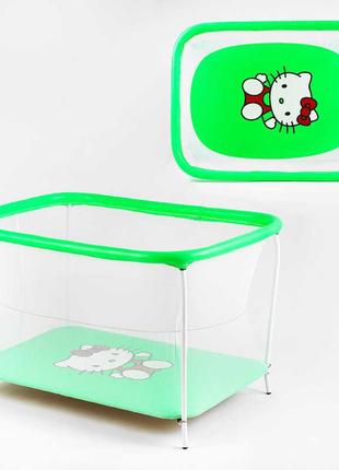 Манеж евро №10 ЛЮКС "Hello Kitty" - цвет зеленый (1) прямоугол...