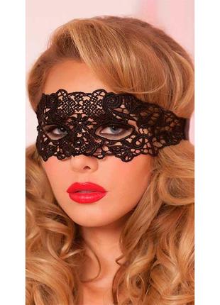 Эротическая ажурная маска на глаза - Чёрный – Эротическое бельё