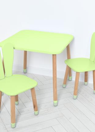Детский столик с двумя стульчиками 04-025G-2 зеленый