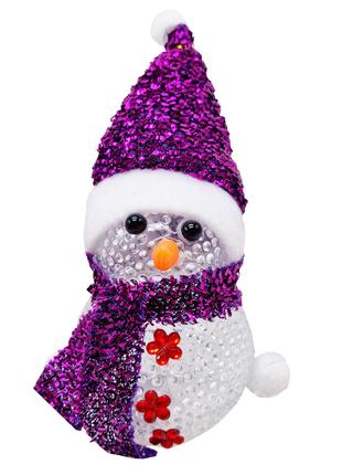 Ночник новогодний "Снеговичок" СХ-4-06 LED 15 см, фиолетовый