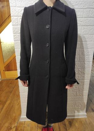 Кашемировое черное пальто размер s