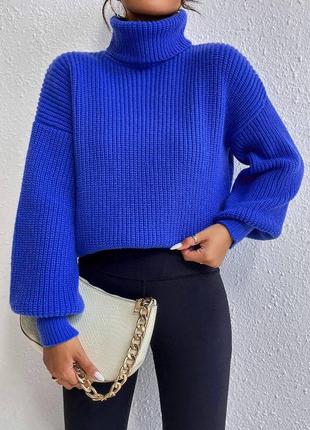 Жіночий светр гольф з акрилу та вовни в різних кольорах. тепли...