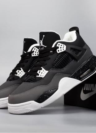 Чоловічі кросівки Nike Air Jordan 4 Retro Fur black gray