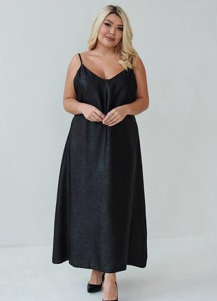 Женское платье комбинация цвет черный р.50/52 448782