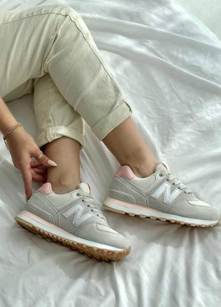 Кросівки nb 574 gray pink