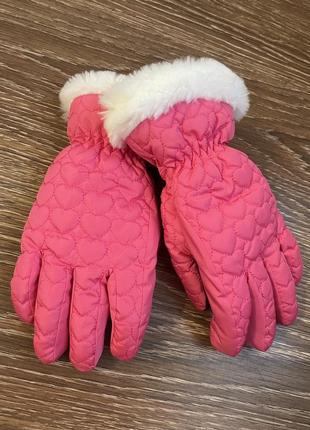 Краскивые теплые перчатки. термо варежки на девочку. лыжные ва...