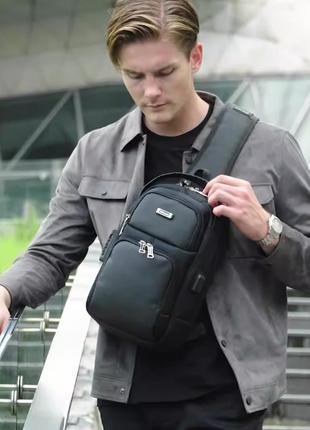 Однолямочный рюкзак сумка Wiersoon W51831 с кодовым замком городс