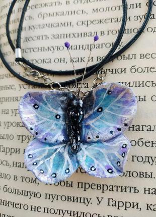 Кулон украшения из глины эпоксидной смолы бабочка