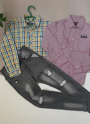 Рубашки и джинсы фирменный набор 6-7 р