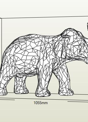 PaperKhan Конструктор из картона слон мамонт трофей оригами па...