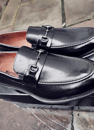 Черные туфли без шнуровок 39 41 42 43 44 размер