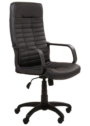 Крісло комп'ютерне офісне до 120 кг AMF Атлет PL шкірзам чорни...