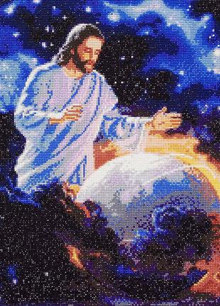 Набор Алмазная мозаика вышивка Иисус охраняет Мир на подрамник...