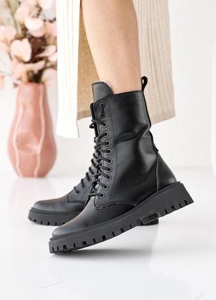 Женские ботинки кожаные зимние черные comfort 51