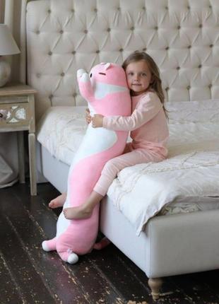 Детская игрушка Кот Батон Розовый 150см, забавная мягкая подуш...