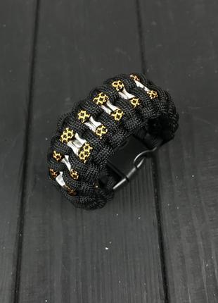 Браслет из парокорда hex nut (black/gold)