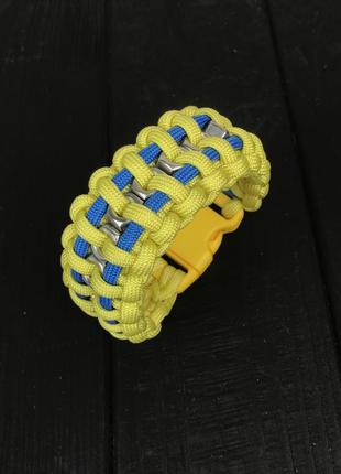 Браслет из парокорда hex nut (blue/yellow)