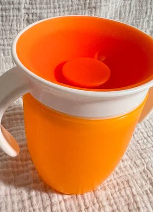 Чашка непроливайка детская оранжевый