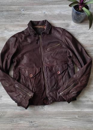 Мужская кожаная куртка авиатор timberland flying jacket leather