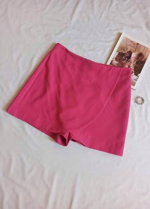 Розовые шорты-юбка 2 в 1 на запах от primark