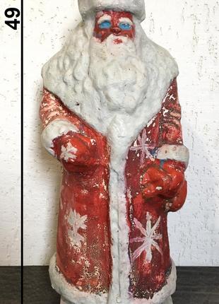 Антикварная старая статуэтка Дед Мороз с копилкой (1940-1950 год)