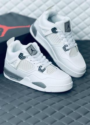 Nike air retro jordan 4 white кроссовки мужские найк ретро джо...