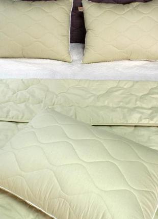 Набор: одеяло конопляное летнее + 2 подушки 50*70 см олива