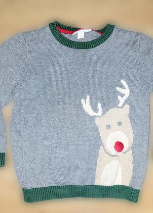 Кофта свитер новогодняя с оленем для мальчика