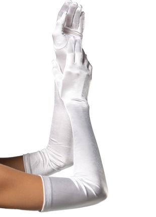 Длинные перчатки Leg Avenue Extra Long Satin Gloves white 18+