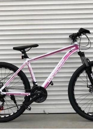 Велосипед алюмінієвий 26 дюймів "680" біло-рожовий