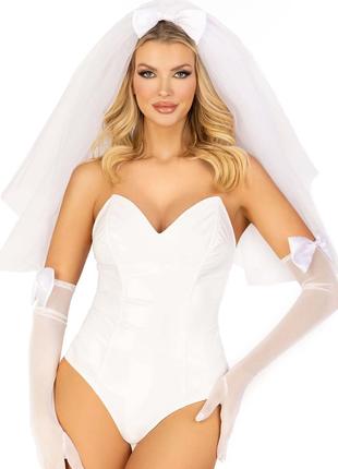 Эротический костюм невесты Leg Avenue Tiered bridal veil O/S 18+