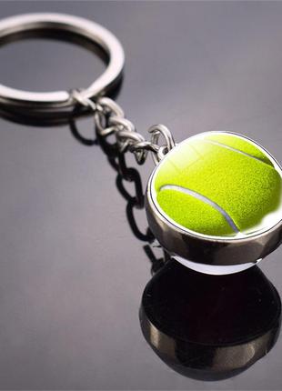 Брелок теннис с качественным кольцом из нержавейки.